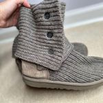 UGG : Classic Cardy Gray Winter Boot - Fold Over Gray Knit Boots Photo 4