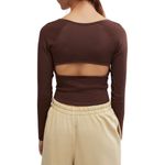 NWT Free People Movement Bail Out Long Sleeve Layer Crop Top Cocoa Brown XS/S Size undefined Photo 1