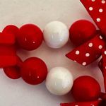 Disney  red and white beaded mini mouse bow necklace Photo 6