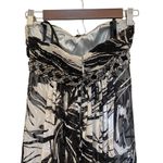 BCBGMAXAZRIA  Strapless Silk Evening Gown Black & White Rhinestone Embellished Photo 7