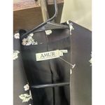 AMUR Floral Lauren Satin One Button Blazer Black Womens Size 12 Photo 9