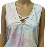 Venus  Pastel Tie Dye Rhinestone Ruched Side Sleeveless Midi Dress Womens Large Photo 3