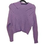 Elizabeth and James  Purple Gold Shiny Thread Size Extra Small XS Cropped Sweater Photo 0