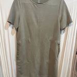 ZARA  Womens Olive Green Short Sleeve Shift‎ Dress Pockets Casual Minimalist Photo 0