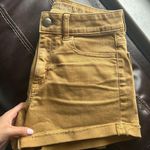 American Eagle AE High Rise Mustard Yellow/tan Denim Shorts Photo 2