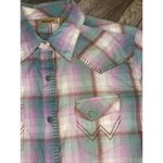 Wrangler Womens Med Western Pearl Snap Long Sleeve Embroidered Cowgirl Logo Photo 2