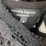 Nanette Lepore  Lace Crochet Top Sz 4 Corset Peplum Blouse Dark Romantic Feminine Photo 6