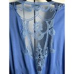 One World  Women’s Boho Open Front W/Tie Crochet Lace Back Cardigan Bat Wing Sz M Photo 5