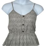 Sienna Sky  Animal Print Peplum Henley Tank Top Small Excellent Pre-Owned Photo 1