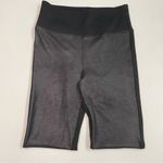 Spanx Red Hot Leggings Faux Leather Mixed Media Stretch High Rise Metallic Black Photo 3