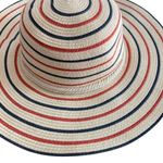 CHAPS  Straw Wide Brim Hat Patriotic Stripes OS Photo 2