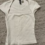 Divided White Square neck top Photo 0