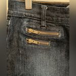 Old Navy Dark Denim Mini Skirt Zippers Size 2  Stretch Fit Low Rise Cowgirl Punk Photo 3