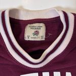 Pull & Bear Paradise League Maroon Cropped Sweatshirt Size S Long Sleeve Red Photo 11