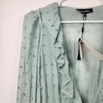 Retrofête Retrofete Lennon Embellished Silk Chiffon Dress in Green Size XS NWT Long Sleeve Photo 2