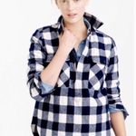 J.Crew Buffalo Plaid Wool Quarter Zip Pullover Navy XXS Photo 0