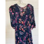 Calvin Klein Jeans Calvin Klein Women's Navy Blue Floral Chiffon High Low Maxi Dress 4 - NWT Photo 7