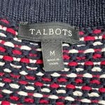 Talbots Chunky Knit Tweed Cardigan Red White Blue Size Medium Americana Nautical Photo 8