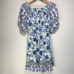 Nicole Miller  Off Shoulder Dress Mini Floral Paisley Cottage Coastal Cowgirl M Photo 5
