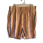 Soft Surroundings  ladies Striped Multicolor Shorts linen blended size medium Photo 0