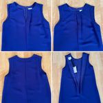 Reiss NWT  Andros Sheer Panel Shift Dress Sleeveless Ocean Blue Keyhole Slit 4 Photo 11