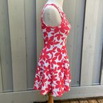 Alythea  Tomato Red and White Fit Flare Midi/Mini Dress Size Small Photo 1