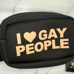 Zaddy Earth I Love Gay People Fanny Pack Waist Bag Black NWT Photo 0
