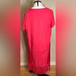 Womens Prima Short Sleeve Grapefruit Linen/Silk BLD W/Pockets midi Dress|Sz:L/XL Pink Size undefined Photo 14