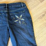 Azi ladies embroidered beaded floral glam denim jeans size 8 Blue Photo 11