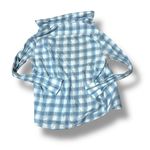 Faherty  Flannel Plaid Button Up Womens Size Medium Long Sleeve Blue White Photo 5
