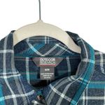 Outdoor Research Kulshan Flannel Tunic Blue Plaid Button Front Shirt Womens Med Photo 3