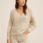 Vtg Robert Scott Ltd Women Linen Cotton Open Knit Sweater M Relaxed Slouchy Boho Tan Size M Photo 0