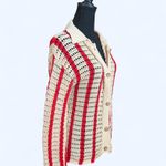 Vintage 2000’s Red and cream striped crochet cardigan Size Small Photo 5
