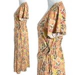Marine layer Emlyn Midi Wrap Dress Size Medium Retro 70s Fall Floral Photo 9