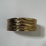 Rustic Cuff Gold Tone Textured Wide Cuff Bracelet Photo 1