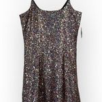 Melrose and Market  Mini Dress Women's XXS Black Rainbow Sequin Sleeveless NWT Photo 0