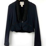 Free People Jacket Women's One Button Cropped Long Sleeve Black Size Small Photo 0