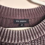Blu Pepper 100% Cotton Slouchy Knit Ribbed Neck Sweater in Frosted Mauve Size S Photo 1