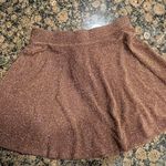 Forever 21  Brown Gold Glitter Skater Skirt Photo 3