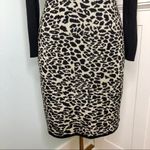 Calvin Klein  Cowl Neck Sweater Dress Animal Print Sheath Career Office Small Photo 3