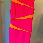 Adrienne Vittadini HOT PINK & ORANGE ZIPPER DRESS SIZE 4 Photo 0