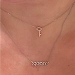 10k Rose Gold Natural Mined Earth Diamond Mini Key Dainty Necklace Gray Photo 1