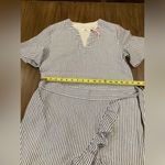 Vineyard Vines  Seersucker Wrap blue white stripe ruffle cotton mini Dress 2 Photo 2