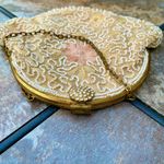 Vintage Beaded Embroidered Satin Evening Purse with Unique Floral Design Photo 5