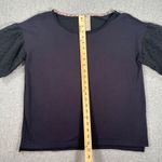 Anthropologie Dolan Lace Short Sleeve Top Women's Small Black / Navy Blue Terry Photo 4