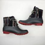 Sperry  Saltwater Duck Boots Womens 10 M Blue Red Wool Plaid Waterproof Rubber Photo 8