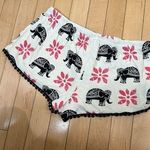 P.J. Salvage Flannel Lace Trim Sleep Shorts Boxers Size Small Photo 4