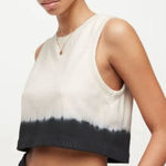 ALLSAINTS  Lila Ombre‎ Cropped Sleeveless Sweatshirt Top Cream Black Small Photo 0