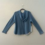 We The Free  blue crochet knit hooded sweatshirt size medium Photo 14
