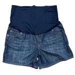 Liz Lange Maternity  Denim Shorts XXL Blue Jean Stretch Full Belly Waistband NEW Photo 0